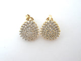Diamond Cluster Earrings 14K Gold Vintage