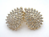 Diamond Cluster Earrings 14K Gold Vintage