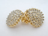 Diamond Cluster Earrings 14K Gold Vintage