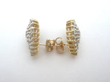 Diamond Cluster Earrings 14K Gold Vintage