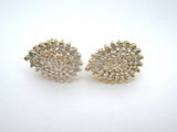 Diamond Cluster Earrings 14K Gold Vintage