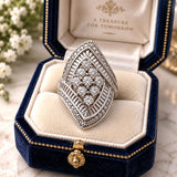 Diamond Cocktail Ring Sterling Silver Size 7