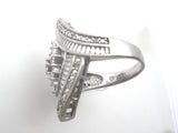 Diamond Cocktail Ring Sterling Silver Size 7