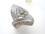 Diamond Cocktail Ring Sterling Silver Size 7