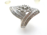 Diamond Cocktail Ring Sterling Silver Size 7