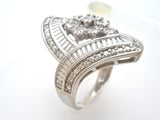 Diamond Cocktail Ring Sterling Silver Size 7