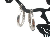 Diamond Hoop Earrings Sterling Silver - The Jewelry Lady's Store