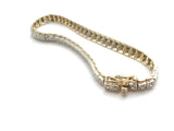 Diamond Tennis Style Gold & Sterling Bracelet - The Jewelry Lady's Store