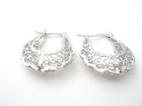 Diamond Cut Filigree Hoop Earrings - The Jewelry Lady's Store