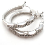 Diamond Hoop Earrings Sterling Silver - The Jewelry Lady's Store
