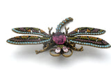 Dragonfly Trembler Brooch Pin With Rhinestones - The Jewelry Lady's Store