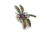 Dragonfly Trembler Brooch Pin With Rhinestones - The Jewelry Lady's Store