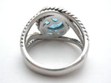 Effy Sterling & 18K Gold Blue Topaz Ring Size 7