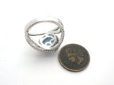Effy Sterling & 18K Gold Blue Topaz Ring Size 7