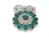 Eisenberg Ice Emerald Green Rhinestone Brooch Pin Vintage - The Jewelry Lady's Store
