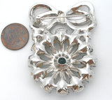 Eisenberg Ice Emerald Green Rhinestone Brooch Pin Vintage - The Jewelry Lady's Store