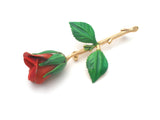 Enamel Rose Flower Brooch Pin Vintage - The Jewelry Lady's Store