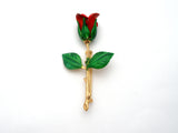 Enamel Rose Flower Brooch Pin Vintage - The Jewelry Lady's Store