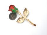 Enamel Rose Flower Brooch Pin Vintage - The Jewelry Lady's Store