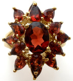 Garnet Cluster Ring Vermeil Ross Simons Size 8 - The Jewelry Lady's Store