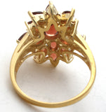 Garnet Cluster Ring Vermeil Ross Simons Size 8 - The Jewelry Lady's Store