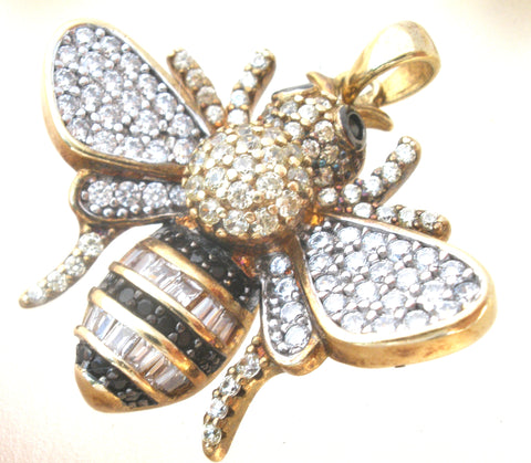 Gold Over Sterling Bumble Bee Pendant
