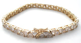 Gold Plated Clear Cubic Zirconia Tennis Bracelet - The Jewelry Lady's Store