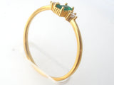 Gold Plated Sterling Green CZ Ring Size 8 - The Jewelry Lady's Store