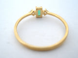 Gold Plated Sterling Green CZ Ring Size 8 - The Jewelry Lady's Store