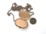 Gold Plated shell Cameo Locket Pendant Necklace
