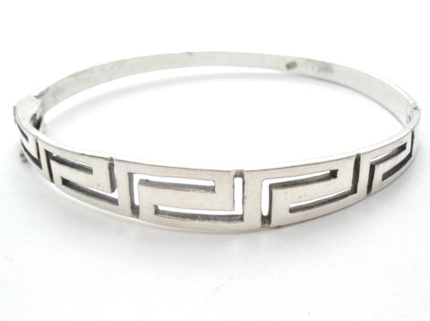Greek Key Bangle Bracelet Sterling Silver