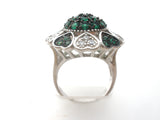 Green Diopside & Topaz Heart Ring Size 7.5