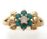 Green Emerald Tulip Ring 925 Size 9 - The Jewelry Lady's Store