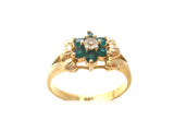 Green Emerald Tulip Ring 925 Size 9 - The Jewelry Lady's Store