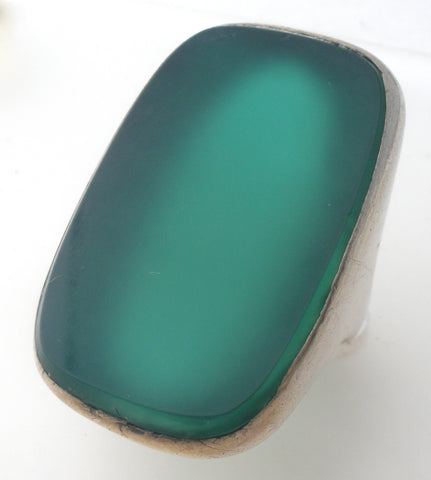 Green Onyx Sterling Silver Ring Size 5