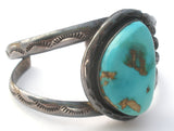 Hand Made Turquoise Cuff Bracelet Sterling Silver