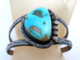 Hand Made Turquoise Cuff Bracelet Sterling Silver