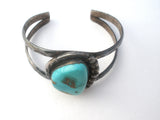 Hand Made Turquoise Cuff Bracelet Sterling Silver