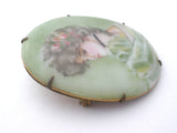 Hand Painted Portrait Lady Brooch Victorian