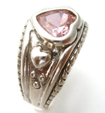Heart Pink Ice Ring Sterling Silver Size 7 - The Jewelry Lady's Store