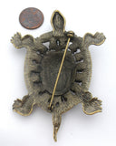 Heidi Daus Turtle Brooch Pin With Crystals - The Jewelry Lady's Store