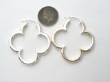 Heidi Klum Clover Earrings Sterling Silver Hoops - The Jewelry Lady's Store