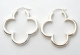 Heidi Klum Clover Earrings Sterling Silver Hoops - The Jewelry Lady's Store