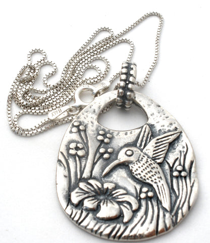 Hummingbird Pendant 925 Necklace by Didae Shablool