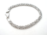 Italian Byzantine Chain Link Bracelet Sterling Silver 8"