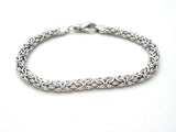 Italian Byzantine Chain Link Bracelet Sterling Silver 8"