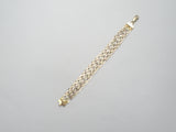 Italian Sterling Tri Gold Braided Bracelet 7" - The Jewelry Lady's Store