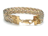 Italian Sterling Tri Gold Braided Bracelet 7" - The Jewelry Lady's Store