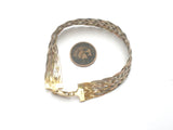 Italian Sterling Tri Gold Braided Bracelet 7" - The Jewelry Lady's Store