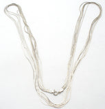Italian Multi Chain Necklace Sterling Silver 31" Long - The Jewelry Lady's Store